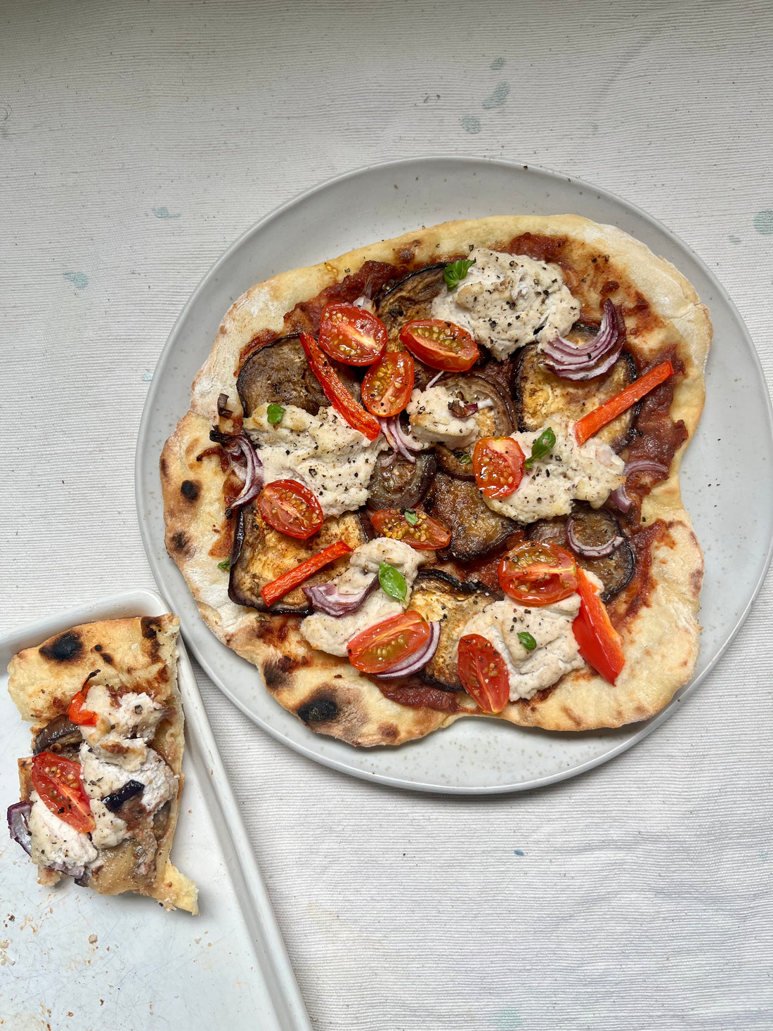 FRYING PAN PIZZA WITH A SMOKEY DATE & TOMATO JAM BASE